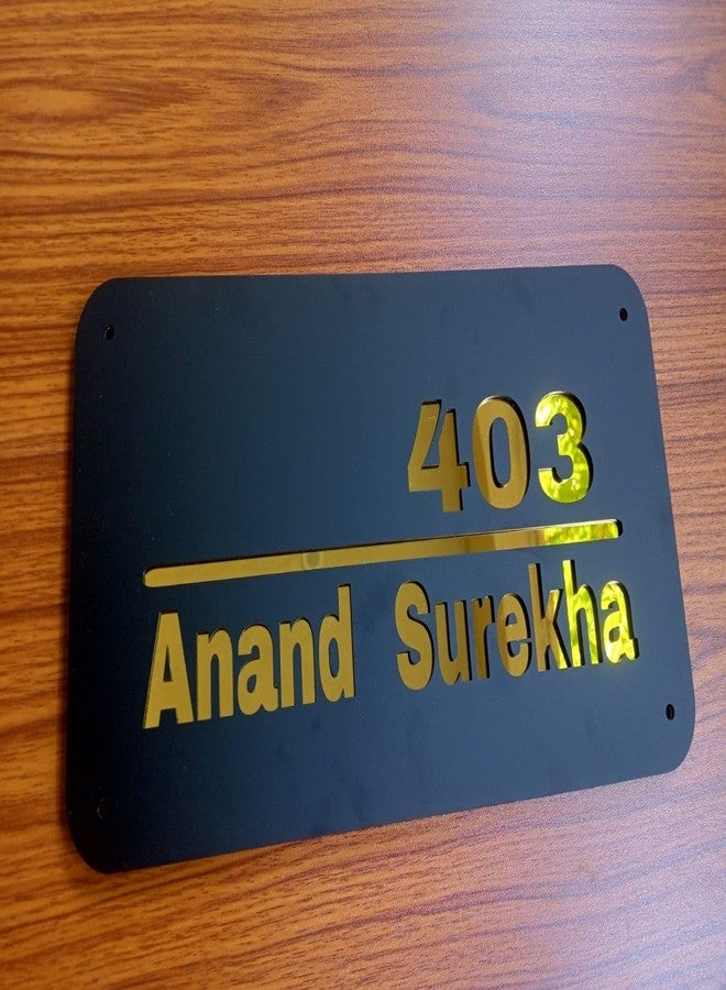 HomeEcho لوحات أسماء أبواب فاخرة مقاومة للماء من هوم إيكو، قابلة للتخصيص، لمداخل المنازل (15×30 سم) بأحرف ثلاثية الأبعاد - مثالية للمنازل والمكاتب والمداخل الخارجية، مزودة بمسامير من الفولاذ المقاوم للصدأ || لوحات أسماء الأبواب (أسود وذهبي) - Image 5